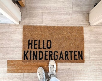 Hello kindergarten doormat, classroom doormat, teacher gift, teacher Christmas gift, classroom decorations