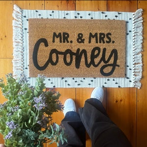 Mr. & Mrs. Doormat, engagement gift, wedding shower, bridal shower gift, newlywed gift