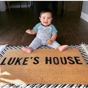 Custom name doormat, housewarming gift, funny gift, closing gift