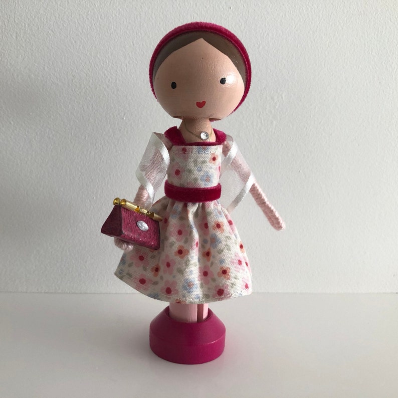 Small Wooden Doll Made by Marydollpins Handmade Peg Dolls Etsy