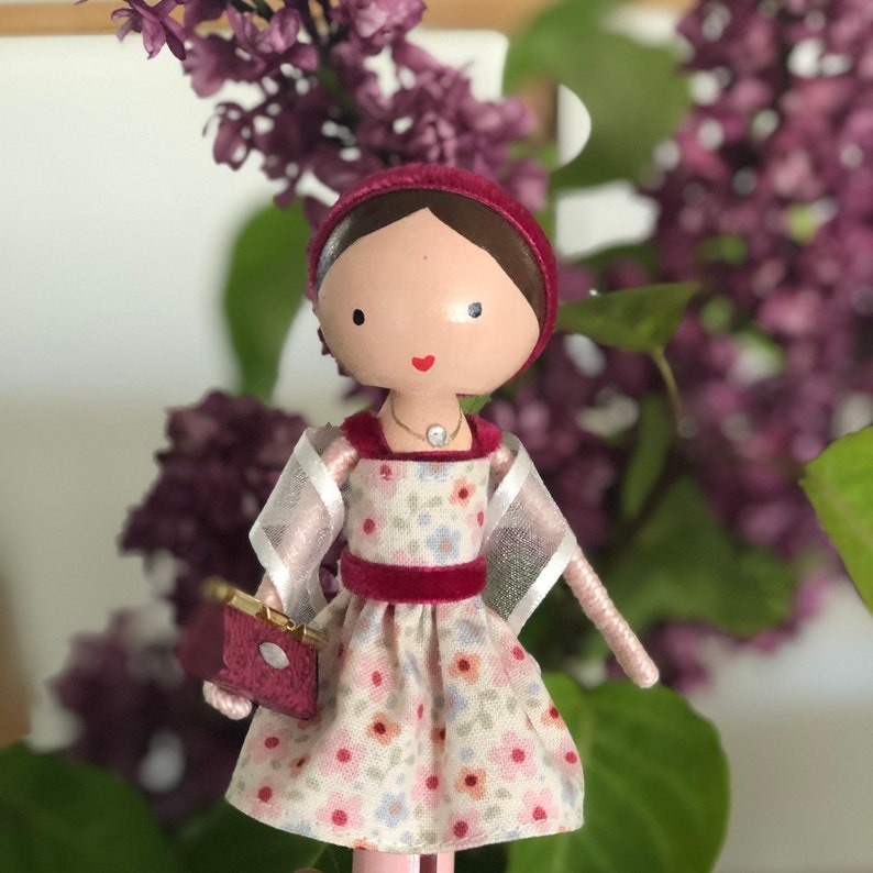 Small Wooden Doll Made by Marydollpins Handmade Peg Dolls Etsy