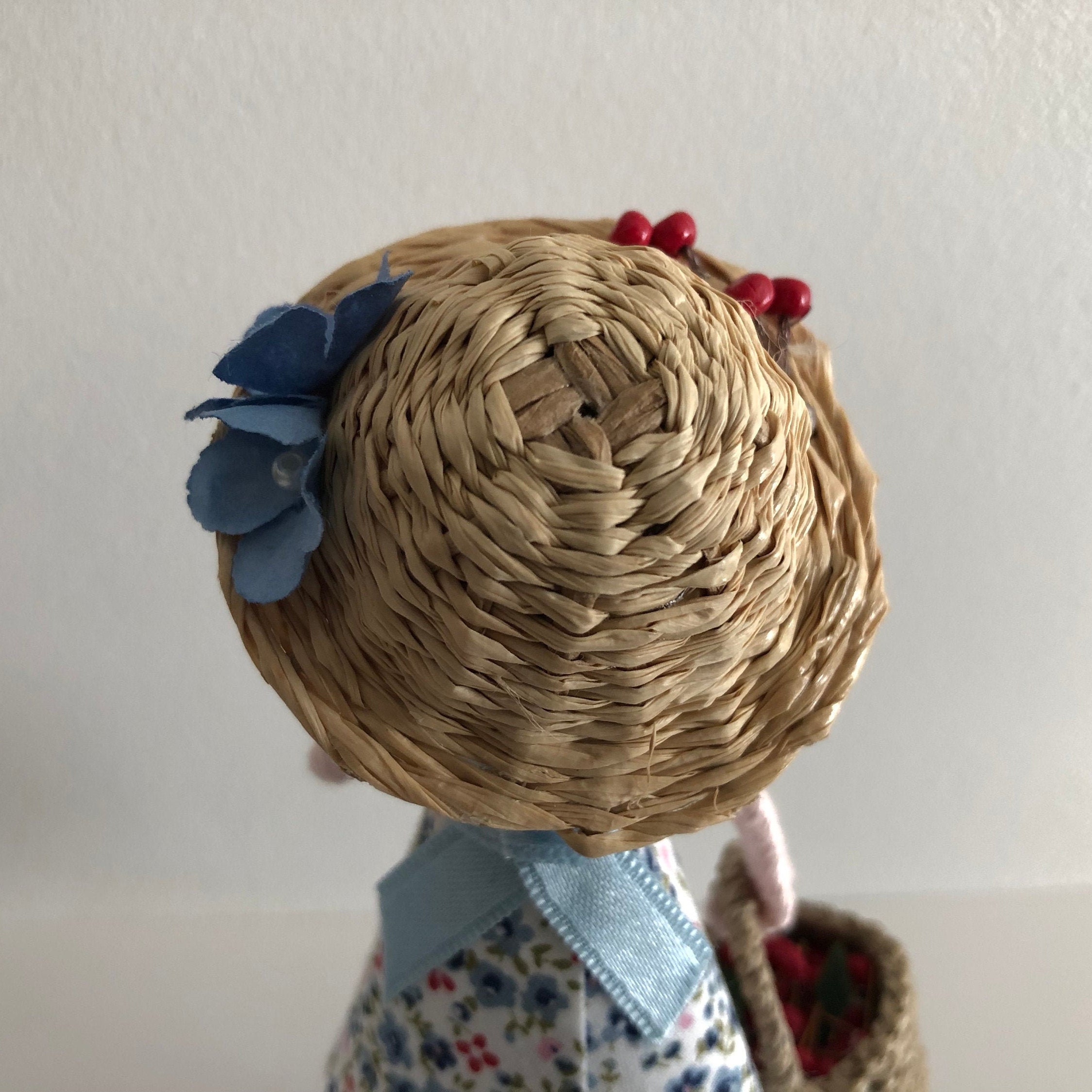 Cherry is a small wooden doll made by marydollpins handmade Etsy