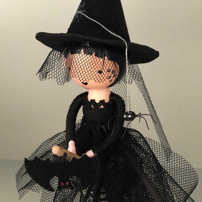 Witch doll by marydollpins dolls clothes pin dolls hand | Etsy