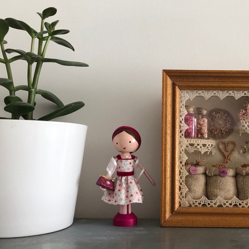 Small Wooden Doll Made by Marydollpins Handmade Peg Dolls Etsy
