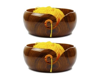 2 paires (4 pièces) bols en bois pour laine à tricoter