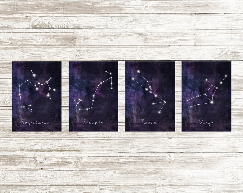 Astrology Horoscope Digital Download Printable Constellation Flash Cards