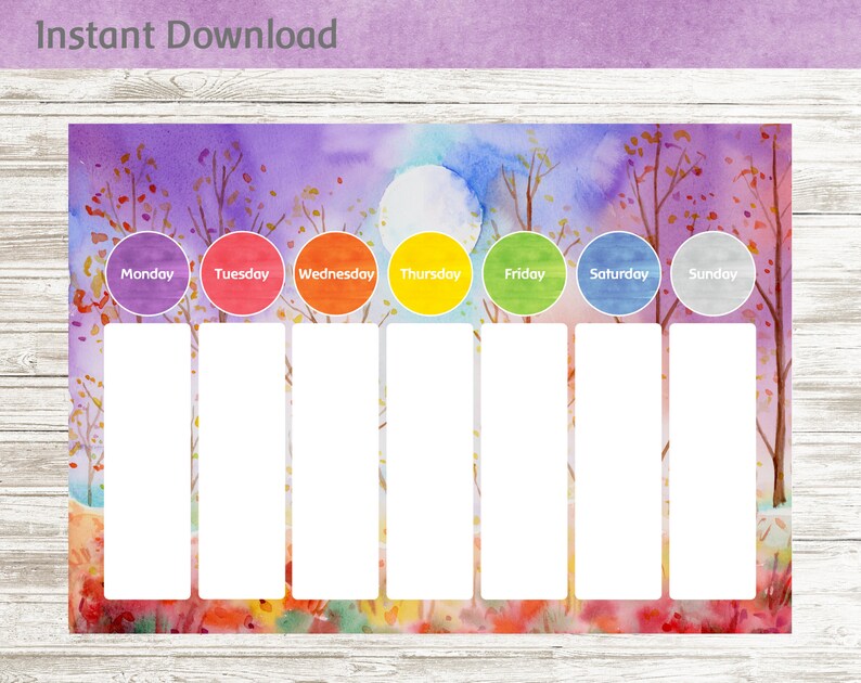 Printable Waldorf Weekly Rhythm Chart Routine Chart Digital | Etsy