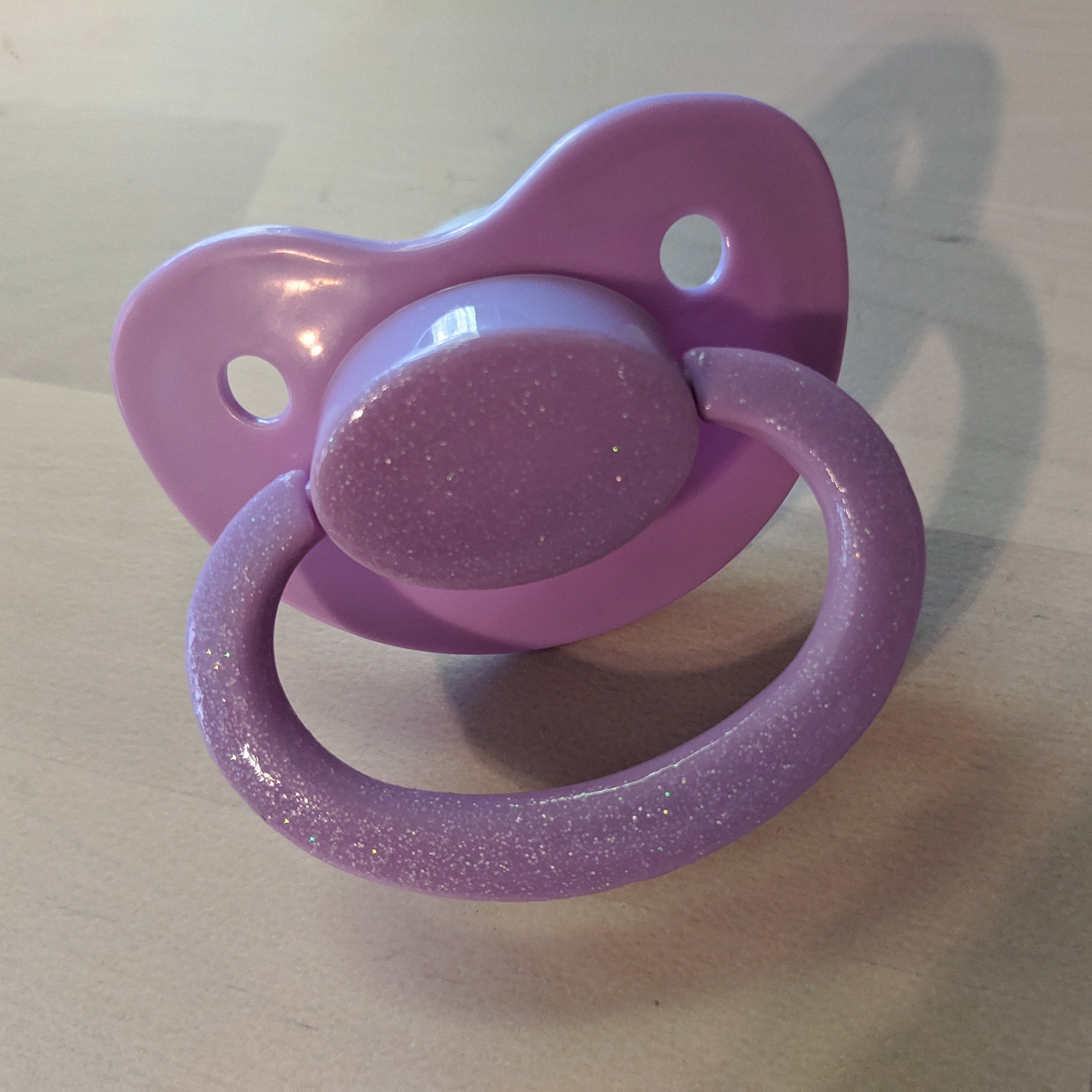 Glow in the Dark Adult Pacifier Purple Glitter AB Etsy