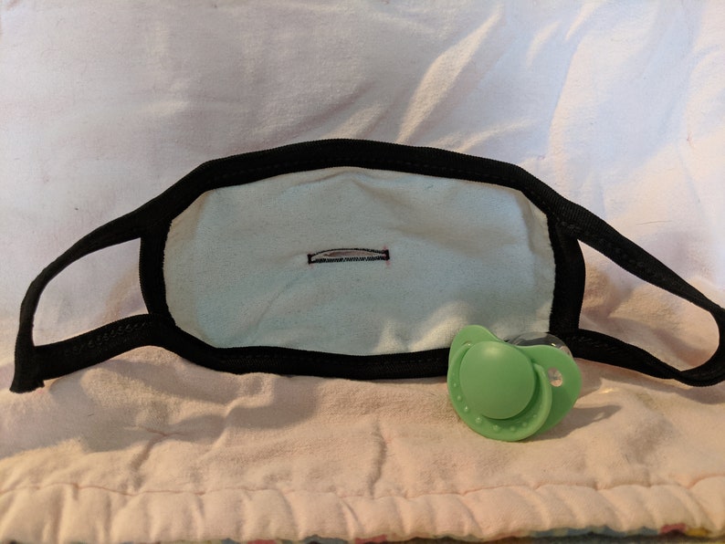 Rave Mask With Pacifier Goth Mask ABDL Mask Adult Pacifier - Etsy