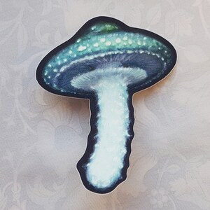 Samt Spiegel Pilz Sticker | Mykologie Kollektion | Perlen mattiert | Witchcore | Mycelium Art | Dunkles Cottagecore | Gothic Pilze