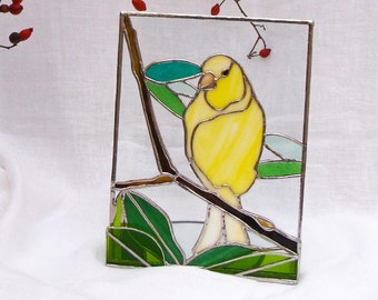 Oiseau Canari En Verre Etsy