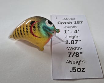 Leurre truite doré / Leurre micro-articulé / Leurre ultra léger / Leurre fait main en bois de balsa 3,5 cm - France