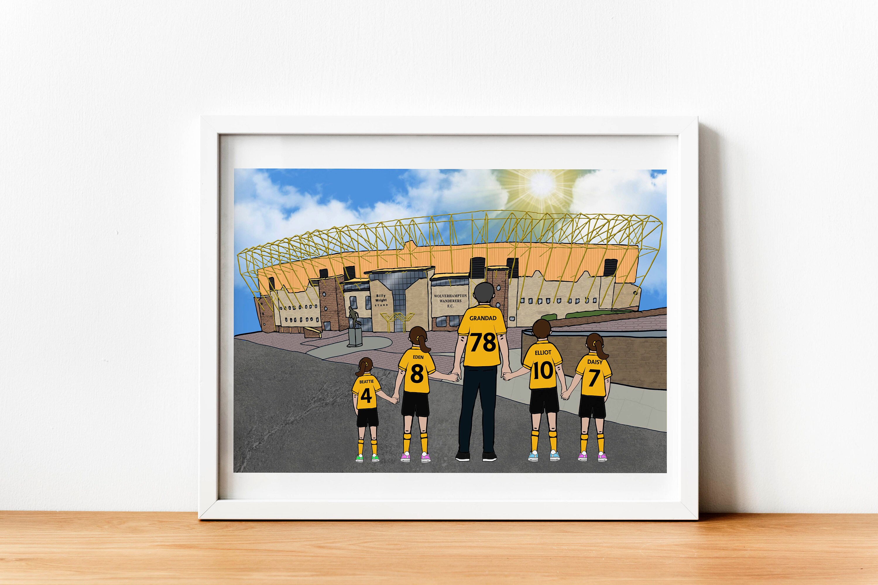 Personalised Wolverhampton Wanderers FC Art Print - Etsy UK 