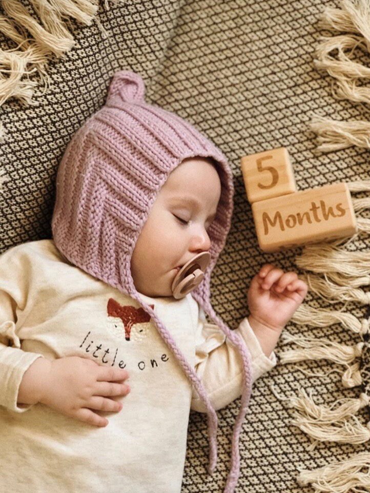 Wooden baby block calendar Baby age calendar Wooden block Etsy