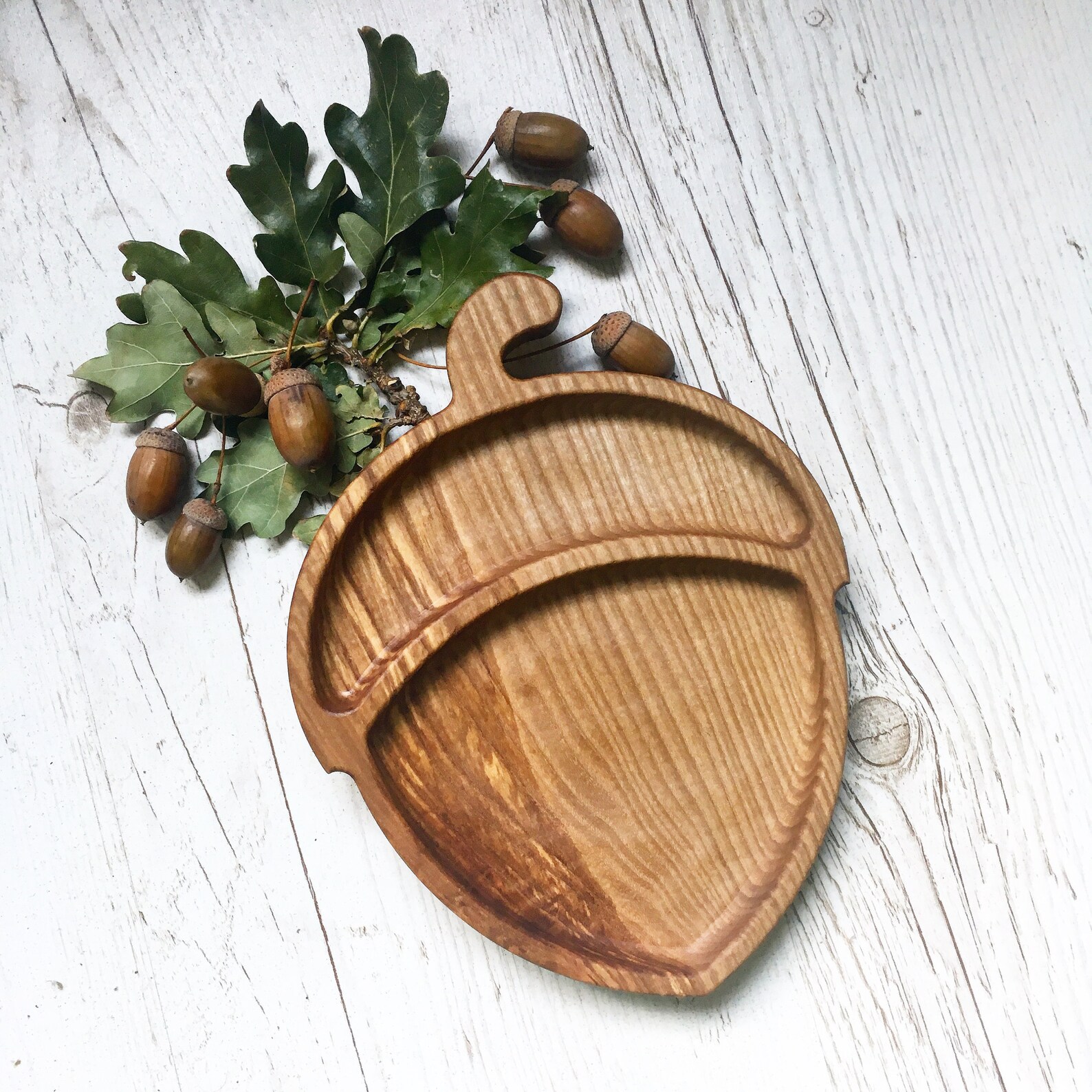 Acorn Wood Plate for nuts Etsy