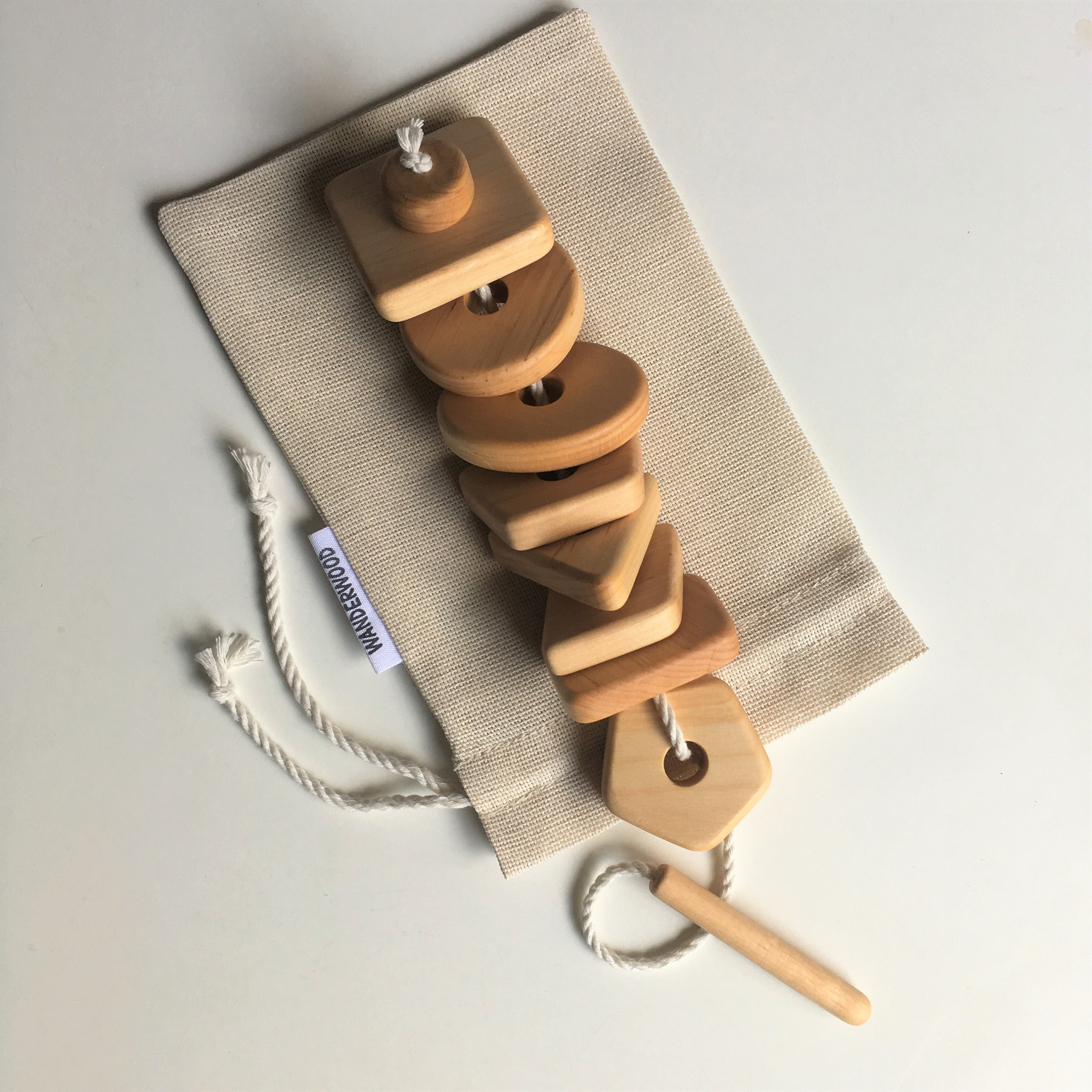 Wooden Lacing Toy With Geometry Shapes for Toddler Wood Etsy Australia