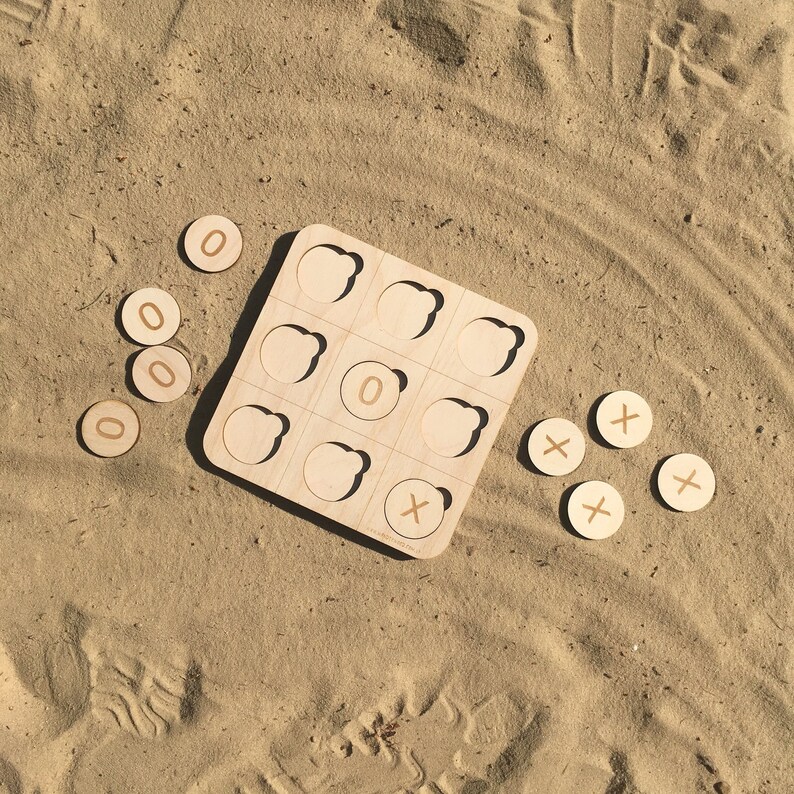 Tic Tac Toe classic board game X and O family game Coffee Etsy