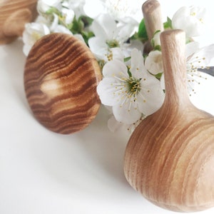 Wood spinning top Wooden spin tops Party bag idea Fidget wood toy Christening wedding favor Wood top Made in Ukraine image 10