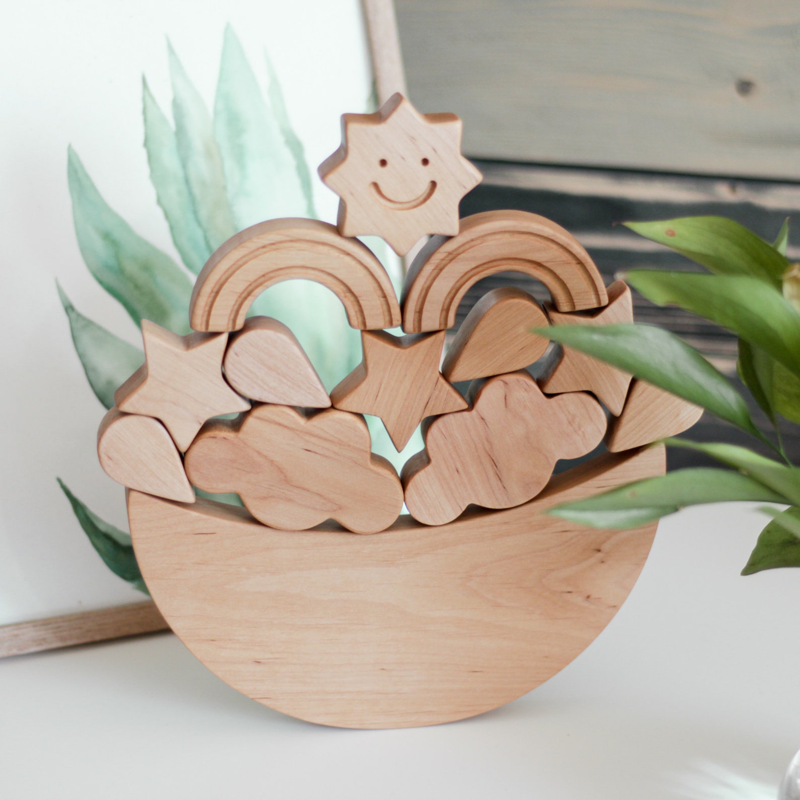 Wood Moon Balance Toy Wooden Balancing Toy 3 Year Old Girl Etsy