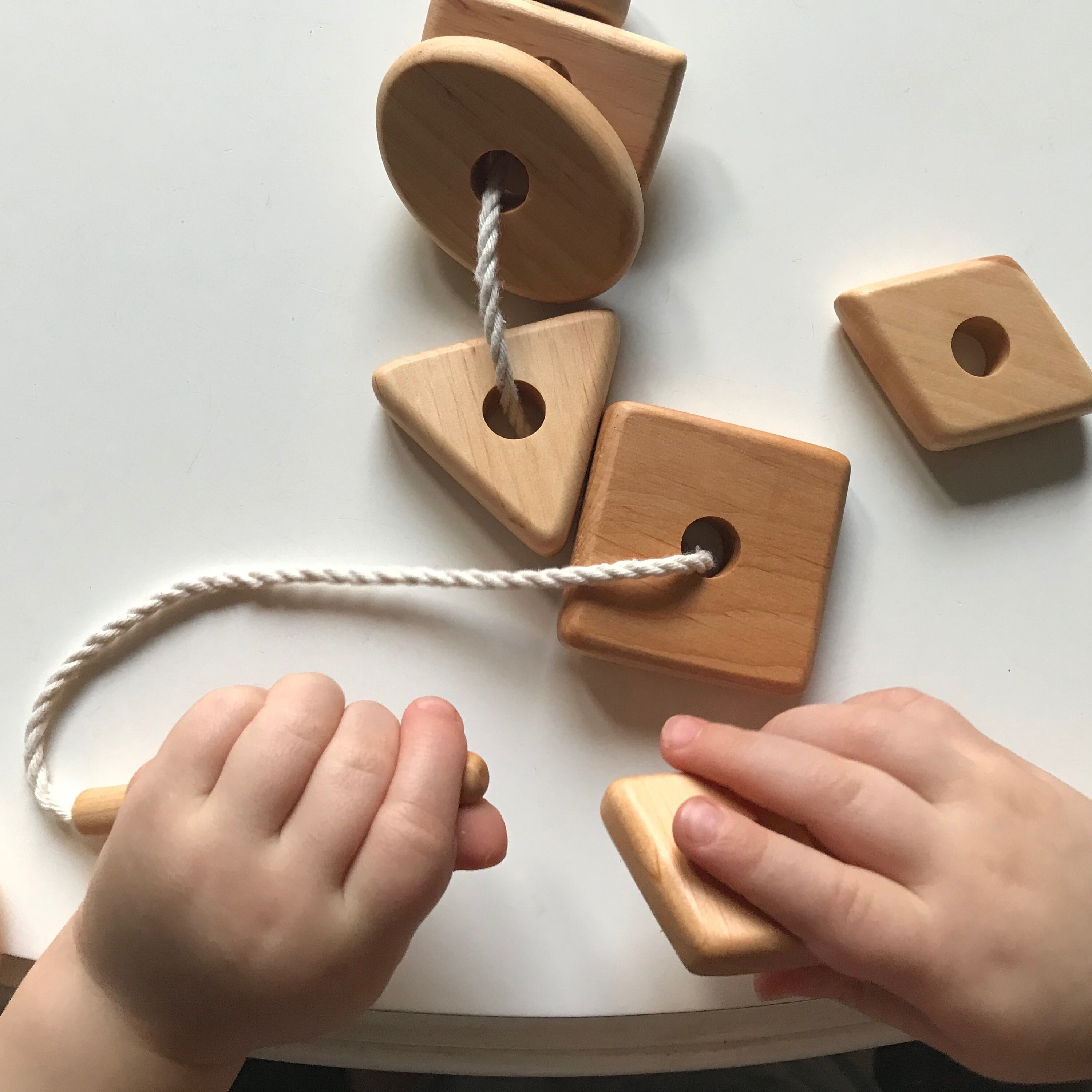 Wooden Lacing Toy With Geometry Shapes for Toddler Wood Etsy Australia