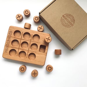 Tic Tac Toe wood game | X and O family game |  XOXO kid table game