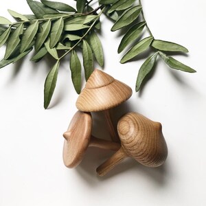 Wood spinning top Wooden spin tops Party bag idea Fidget wood toy Christening wedding favor Wood top Made in Ukraine image 7