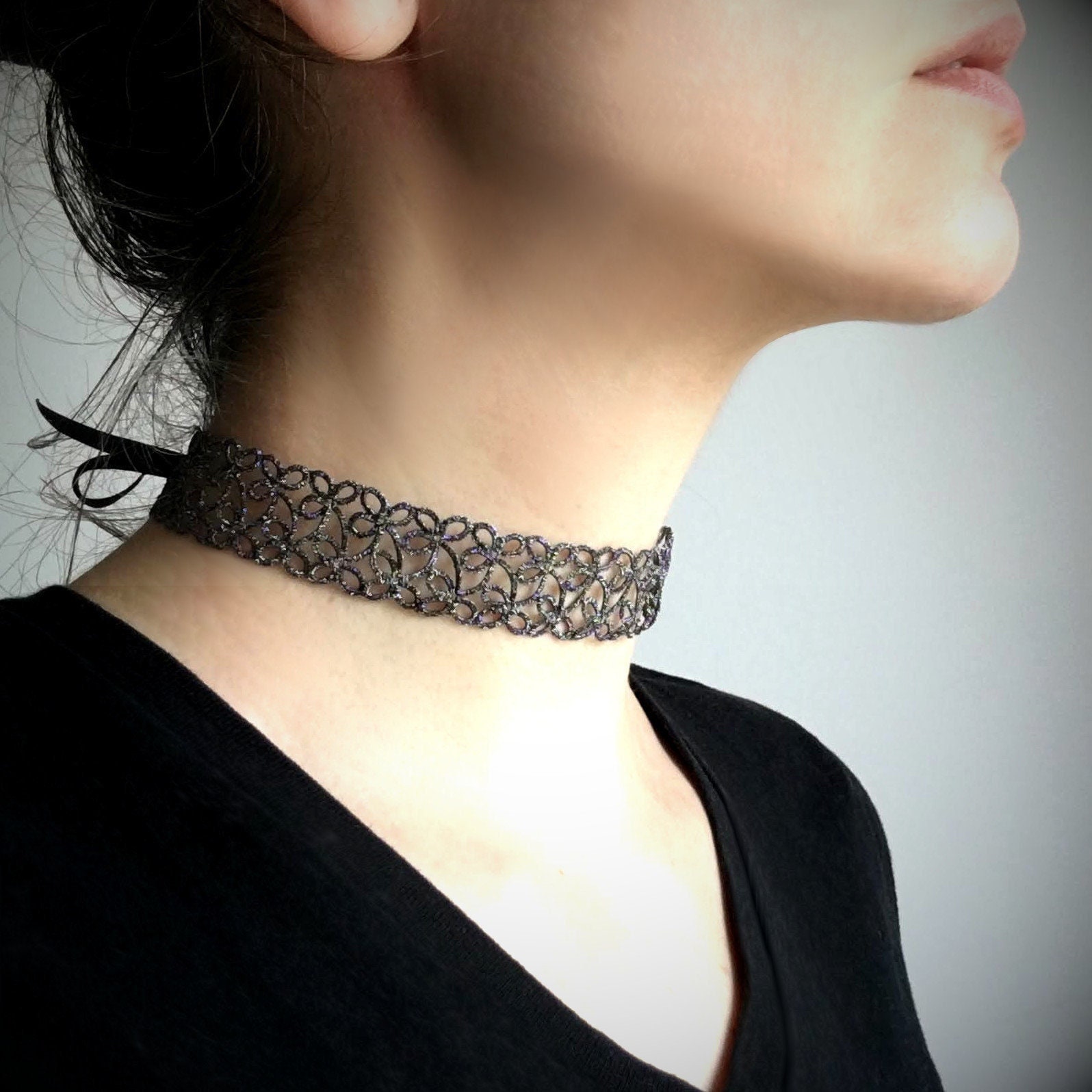 pas ribben væv Victorian Choker Victoria Dark Lace Gothic Necklace in - Etsy