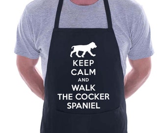 Keep Calm & Walk French Bulldog Funny Dog Lover Gift Novelty Cooking BBQ Apron 