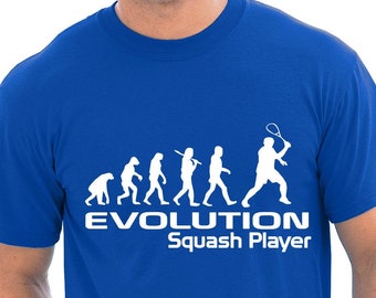 Print4u Evolution Of A Squash Player Vatertag Geburtstag Neuheit Lustiges T-Shirt