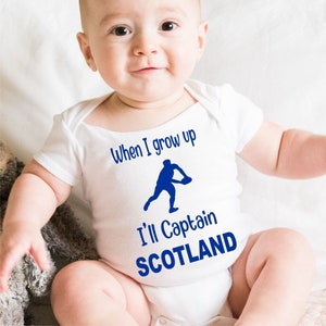 Print4U When Grow Up Captain Scotland Funny Baby Grow Scottish Rugby Bodysuit Baby Gift Newborn Bodysuit Romper