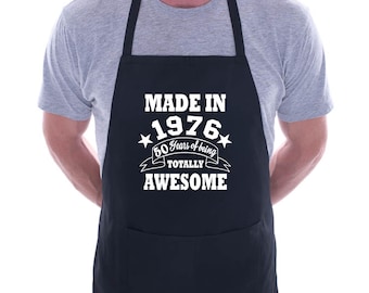 Print4u 50th Birthday Made In 1976 BBQ Cooking Funny Novelty Apron