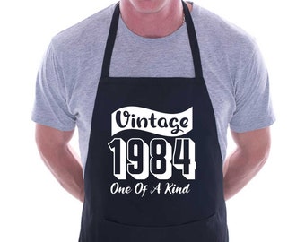 Print4u 40th Birthday Vintage 1984 Alter 40 Grillen Kochen Backen Unisex Lustige Neuheit Schürze