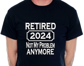 Print4u I Retired In 2024 Tee Ruhestand Geschenk für Männer Neuheit Lustiges T-Shirt