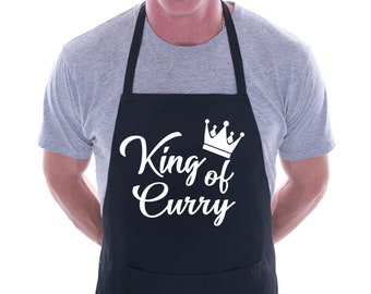 Print4u King Of Curry Indian Baking Cooking Men's BBQ Funny Novelty Apron