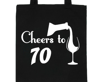 Cheers to 70th Birthday Cotton Tote Bag - Novelty Gift