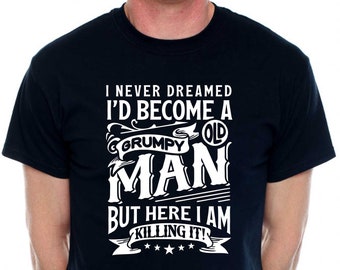 T-shirt knorrige oude man, grappige noviteit verjaardagscadeau