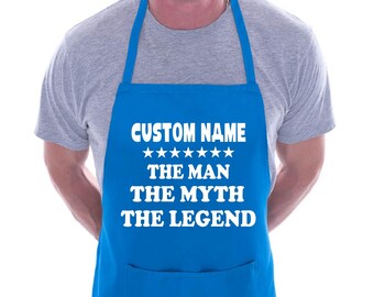 Personalized Apron: "The Man, The Myth, The Legend" Custom BBQ Apron
