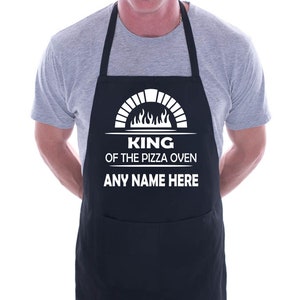Print4u Customise This Apron  King Of The Pizza Oven Add Your Name Here BBQ Baking Cooking Chef Apron