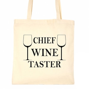 Print4U Chief Wine Taster Drinking Funny Ladies Reusable Shopping Tote Bag
