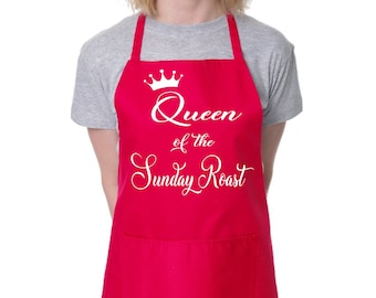 Print4u Queen Of The Sunday Roast Ladies Chef Cooking Baking Funny Novelty Apron