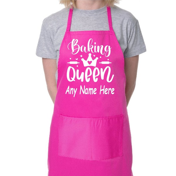 Tablier personnalisé Print4u Baking Queen, mettez votre nom ici Tablier de chef cuisinier