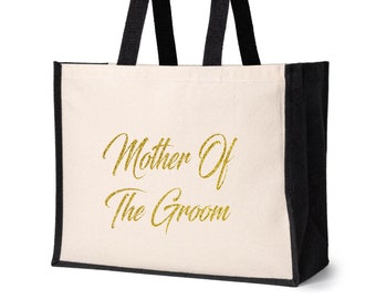 Print4U Mother Of The Groom Tote Bag Wedding Hen Party Idea Jute Canvas Shopper Natural