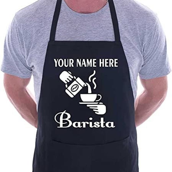 Print4U Personalised Apron Barista Add Your Name Here Coffee Shop