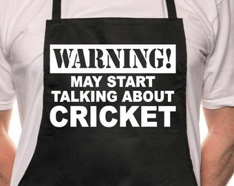 Print4u Warnung kann reden Cricket BBQ Kochen lustige Neuheit Schürze