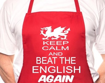 Print4u walisischen Rugby schlagen die englischen BBQ lustige Neuheit Kochschürze