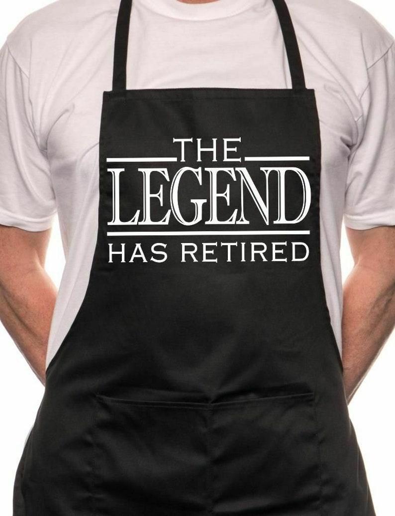 Print4u The Legend has Retired BBQ Cooking Funny Novelty Apron