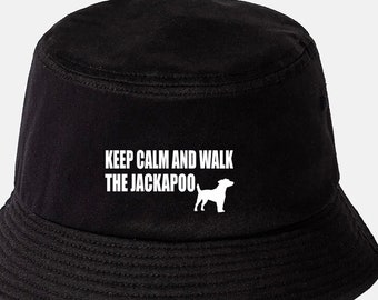 Print4u Keep Calm and Walk the Jackapoo Bucket Hat Dog Lovers Gift