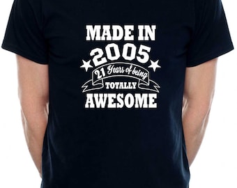 Print4u 21st Birthday Men's Tee Made in 2005 21 Years T-Shirt
