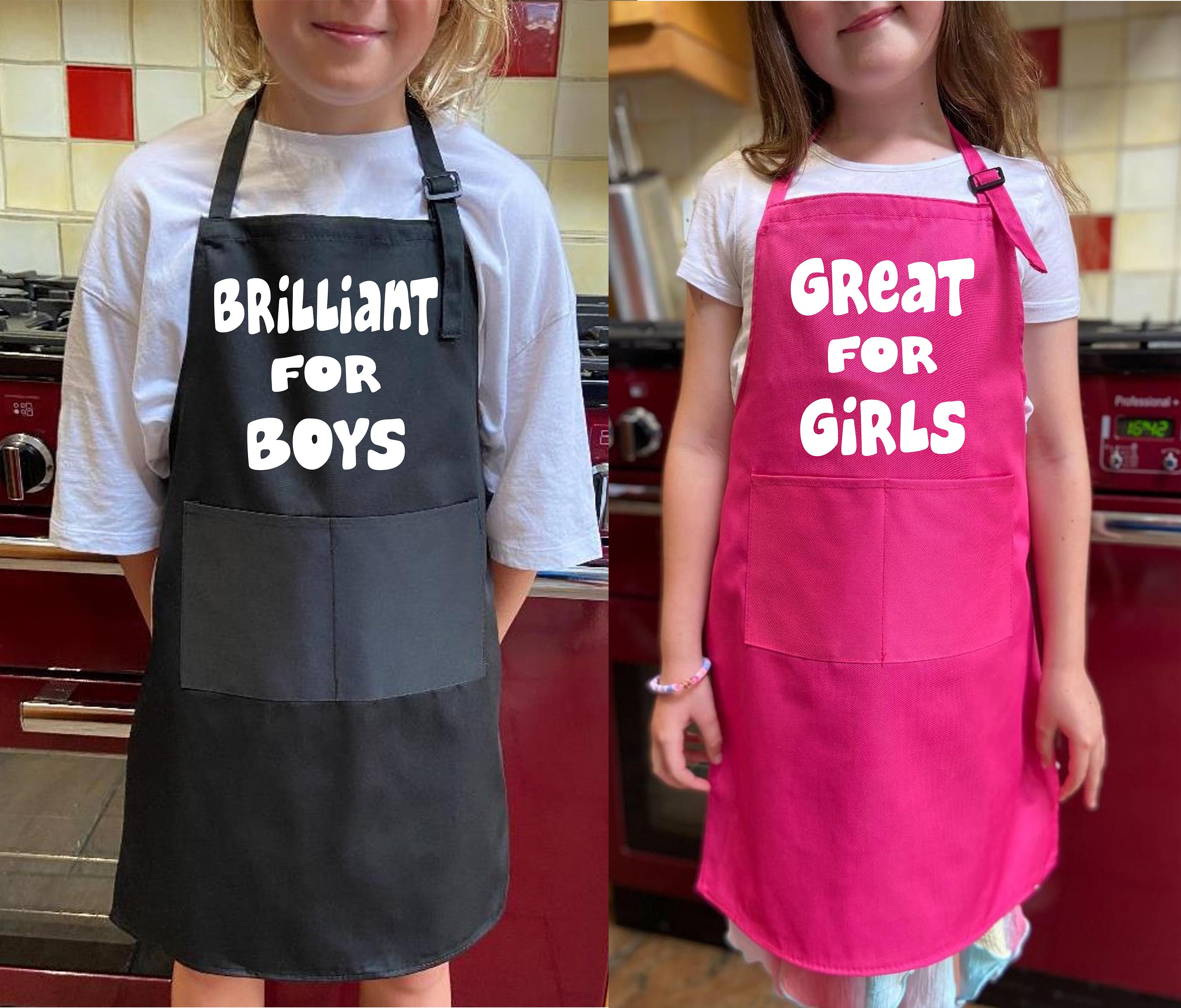Hochwertig bestickte Kinderschürze mit "Namen" Kinder Küche Kochen Schürze 