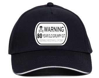 Gorra de béisbol para el 80 cumpleaños, regalo divertido para un viejo gruñón